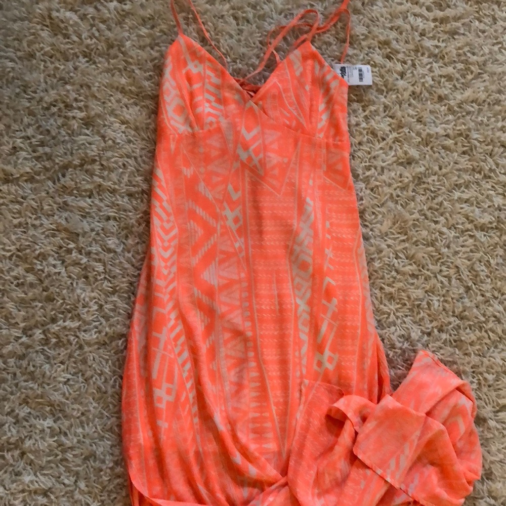 NWT maxi bright coral dress, XS